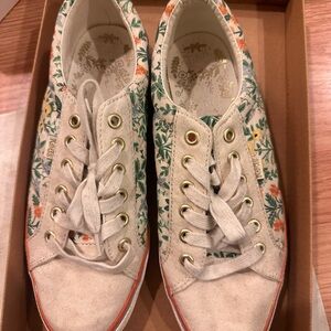 Keds Cream Floral Canvas Sneakers